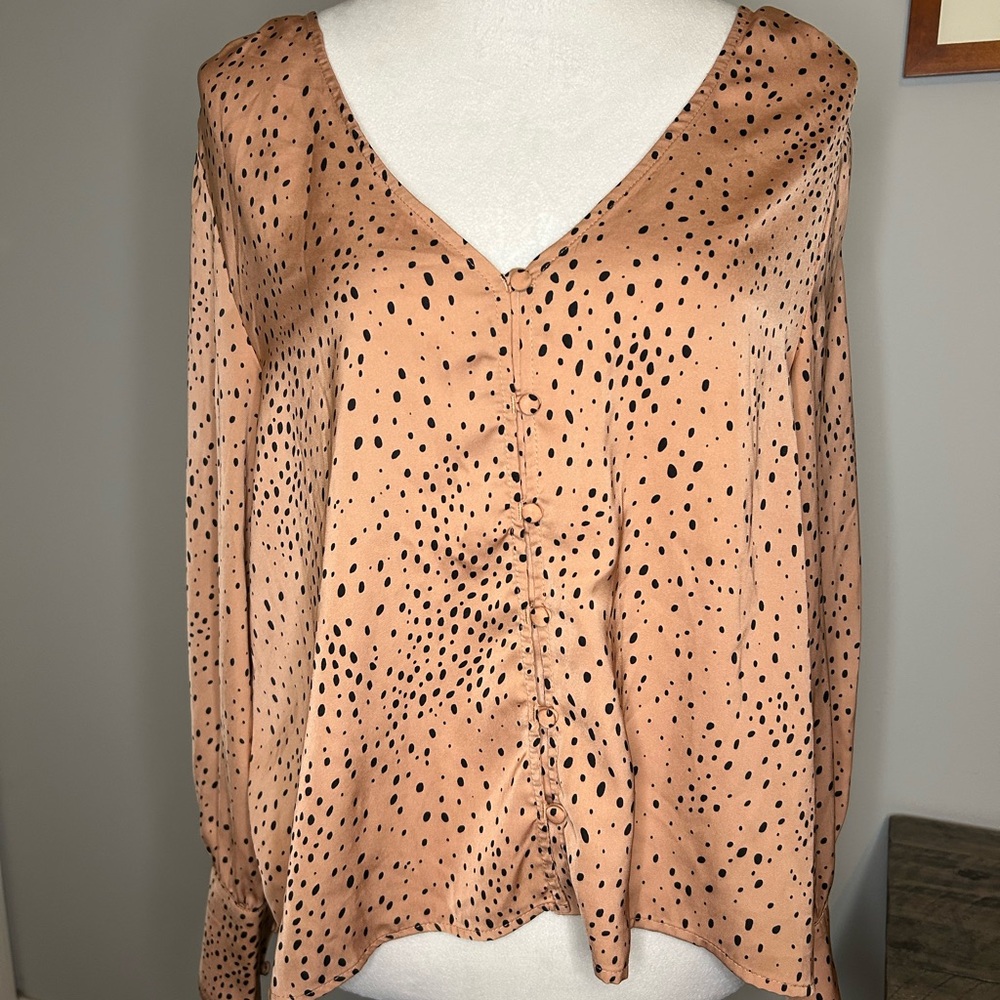 Saltwater LUXE Button Front Animal Print Blouse